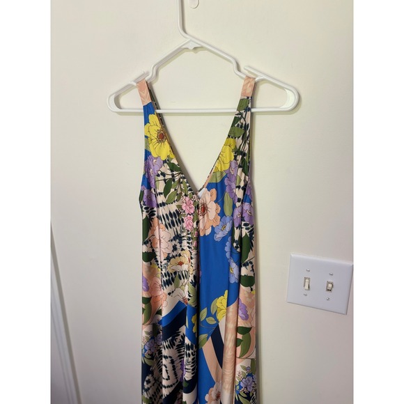 MISA Los Angeles Floral Maxi Dress V Neck Sleeveless Summer Dress M/L - Picture 2 of 5